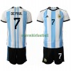 Maillot de Supporter Argentine Rodrigo de Paul 7 Domicile Coupe du Monde 2022 Pour Enfant